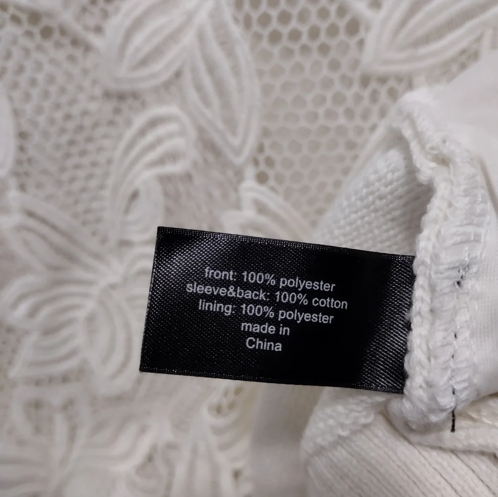 Lane Bryant Pullover Ivory White Lace Floral Overlay 18/20